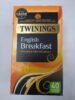 TWININGS ENGLISH BREAK FAST GOLDEN & WELL ROUNDED 40 TEA BAGS 100g